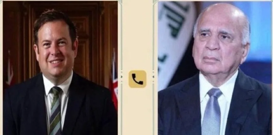 العراق وبريطانيا يبحثان أمن الملاحة الدولية ووزير الخارجية يدعو نظيره البريطاني لزيارة بغداد