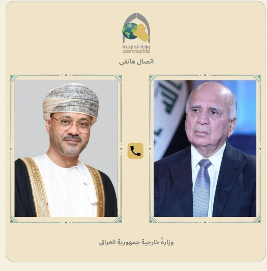 حراك دبلوماسي مكثف.. فؤاد حسين وبدر البوسعيدي يبحثان ملف طهران وواشنطن وأمن مضيق هرمز