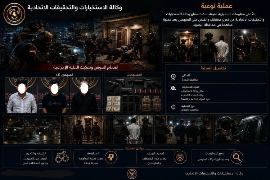 استخبارات العراق تحرر مهندساً وتستعيد فدية بـ 200 مليون دينار بعد مطاردة عبر المحافظات