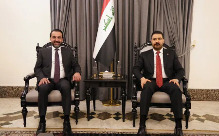 رئيس الوزراء ومحمد الحلبوسي يؤكدان أهمية تضافر الجهود لدعم العمل الحكومي والمشاريع التنموية