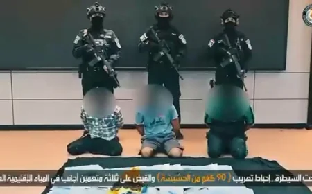 المديرية العامة لشؤون المخدرات والمؤثرات : إحباط تهريب 90 كيلوغراماً من الحشيشة واعتقال 3 أجانب في المياه الإقليمية العراقية