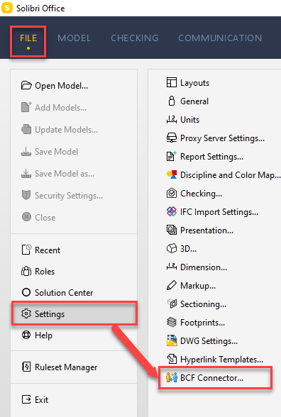 Connect Solibri Model Checker with BCF Connector