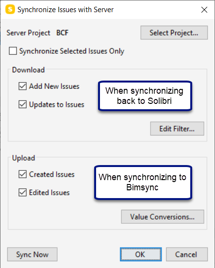 Issues synchronization between Solibri and Bimsync