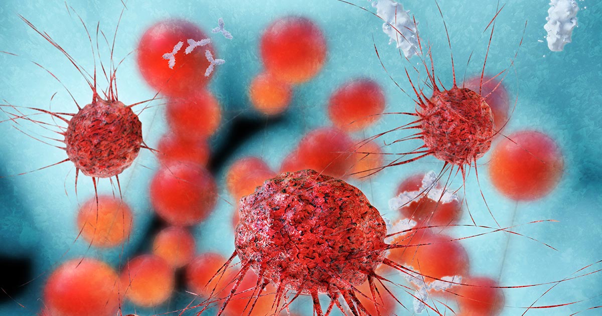 Cancer cells 3D render