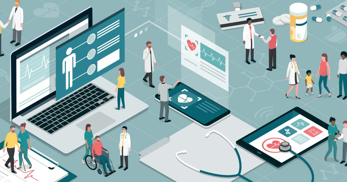 Illustration of health care industry