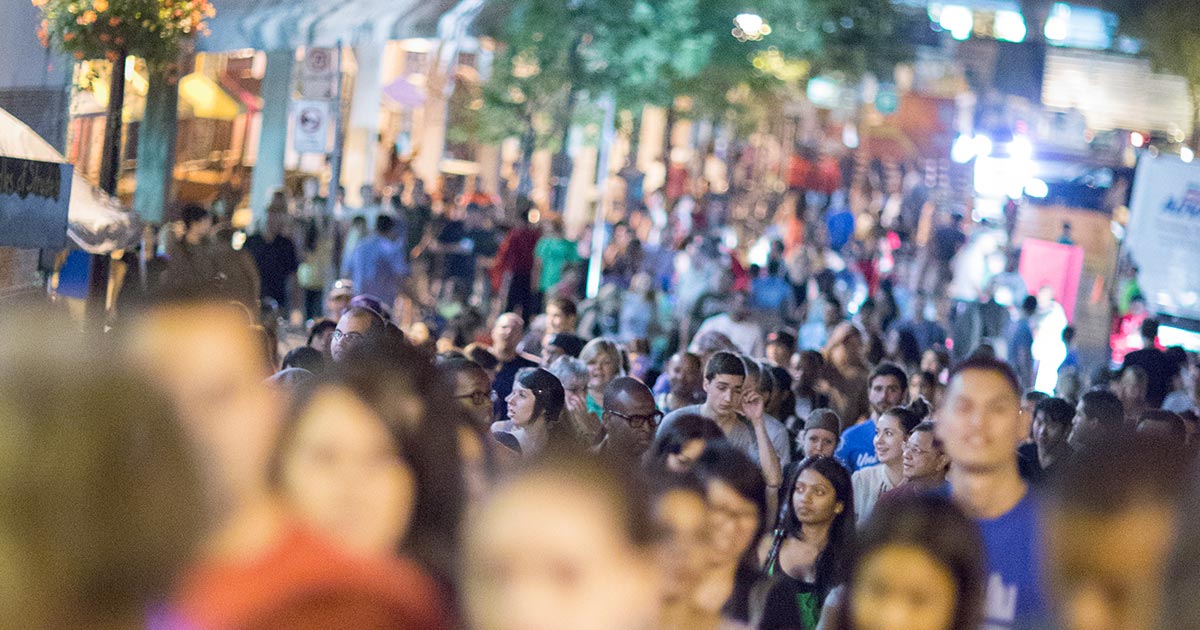 Crowded street in Toronto