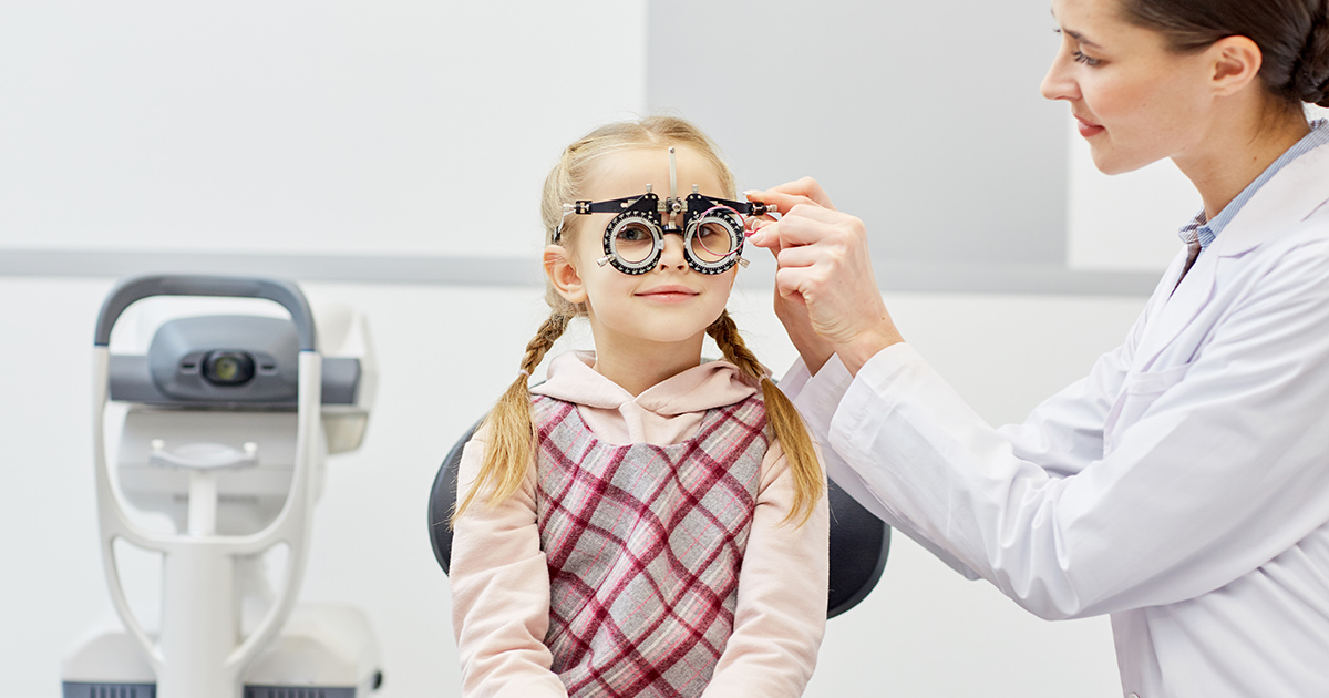 Child at optometrist