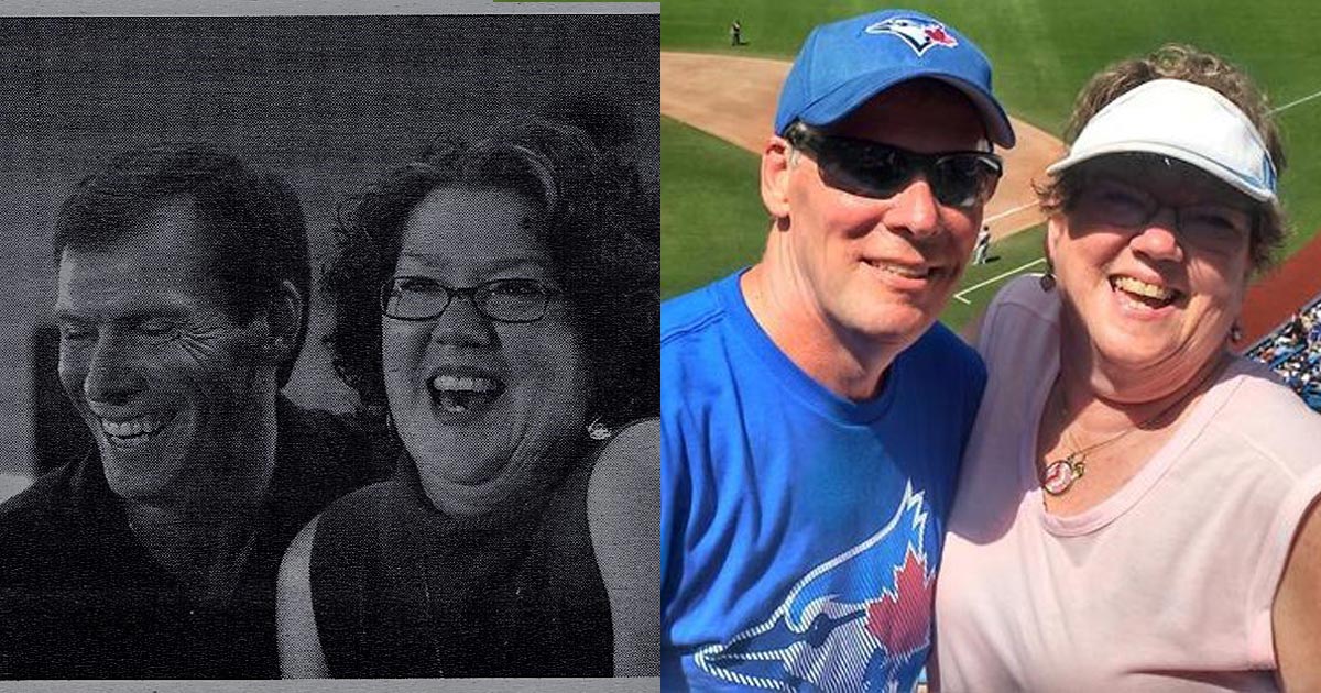 Two photos of Chris and Sue.