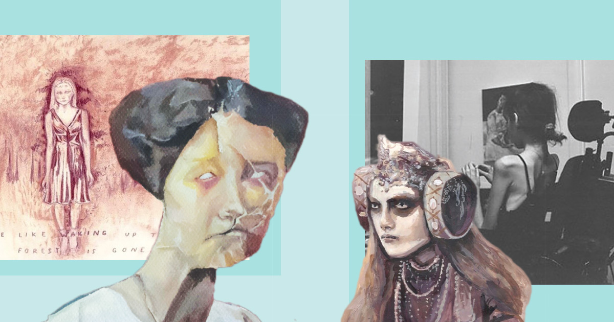 Collage of Rebecca Van Fraassen's art