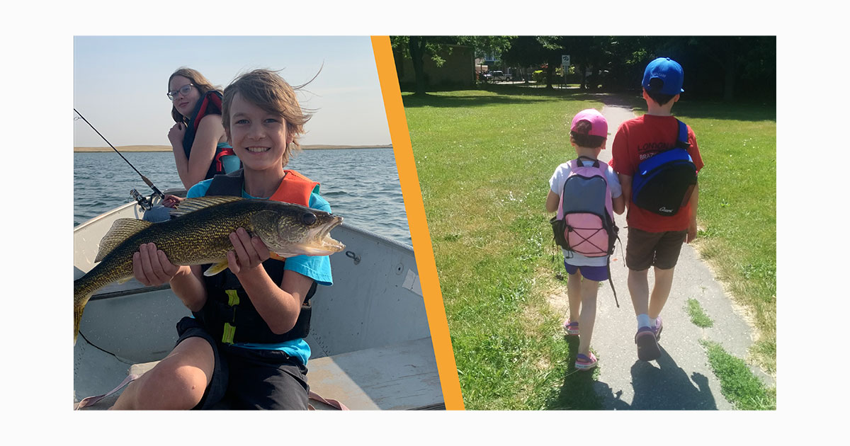 siblings fishing walking cancer care