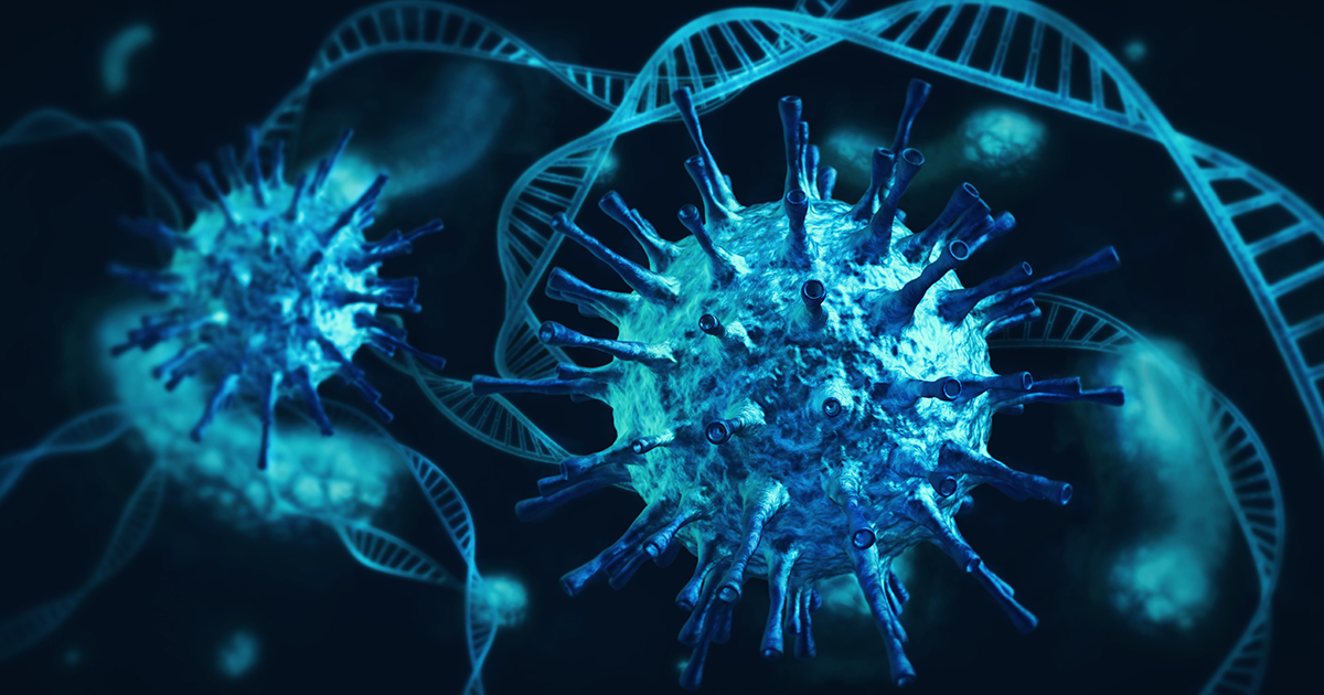 Cellular image of COVID virus