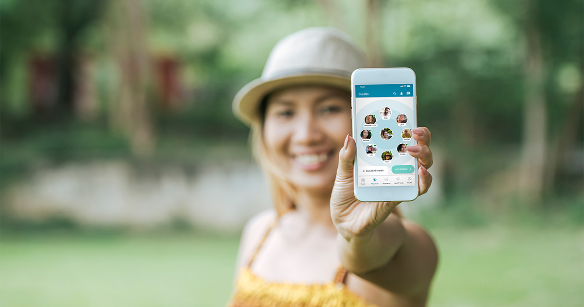 curatio woman phone app
