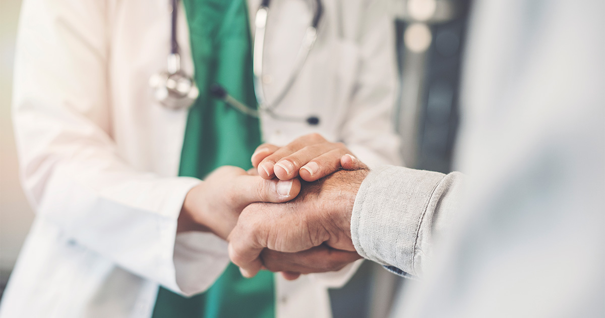 doctor shaking patient hand