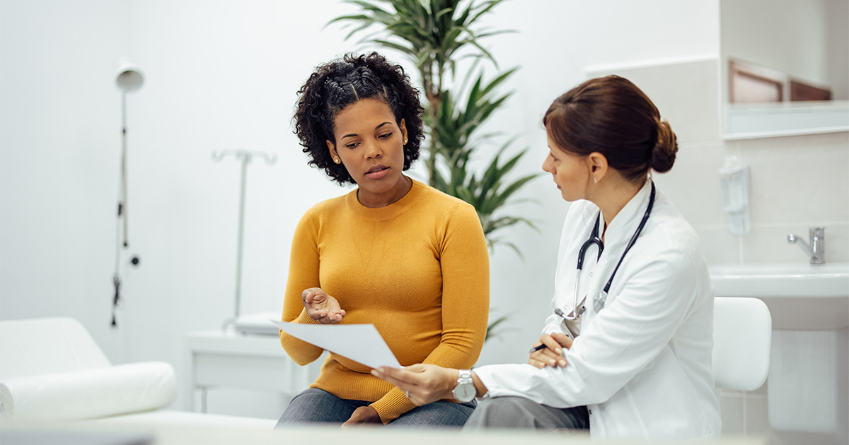 young black woman at doctors