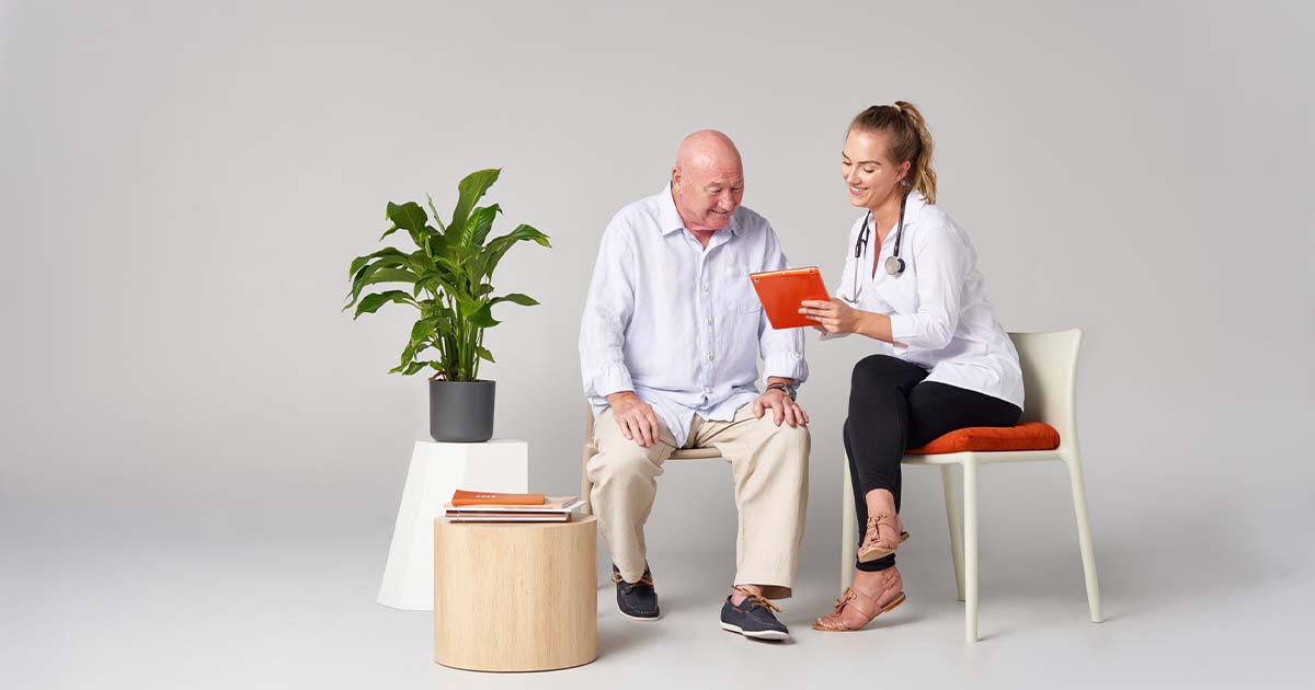 old man with doctor