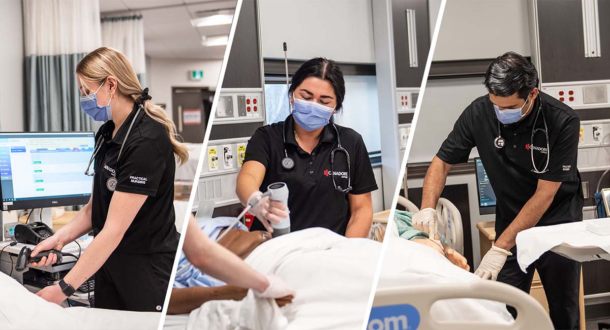 Nurses checking a patient