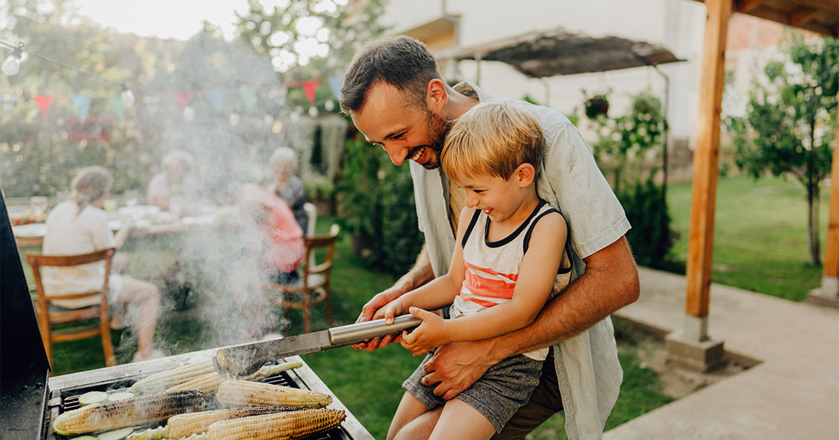 father son bbq