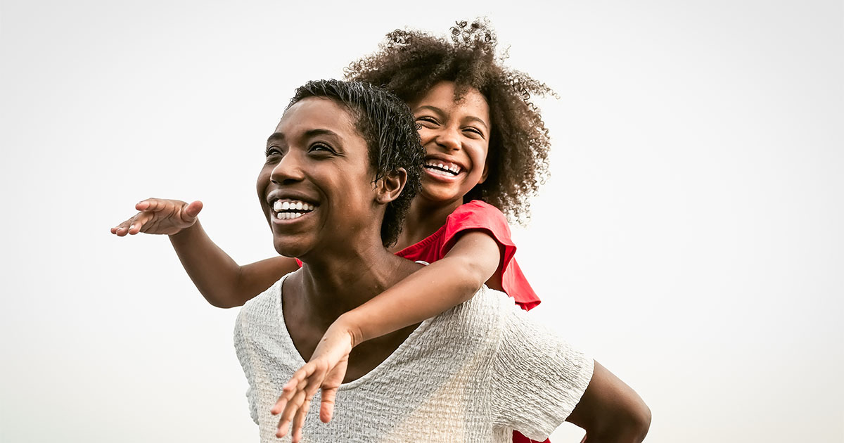 young african american mother with child