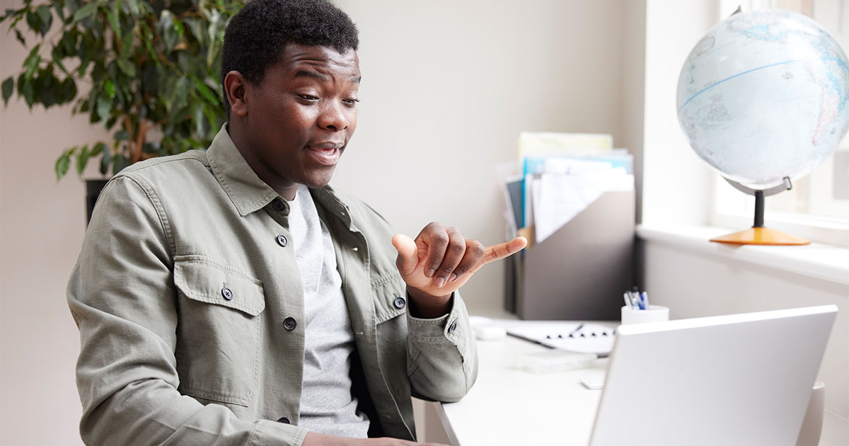 young african american man signing