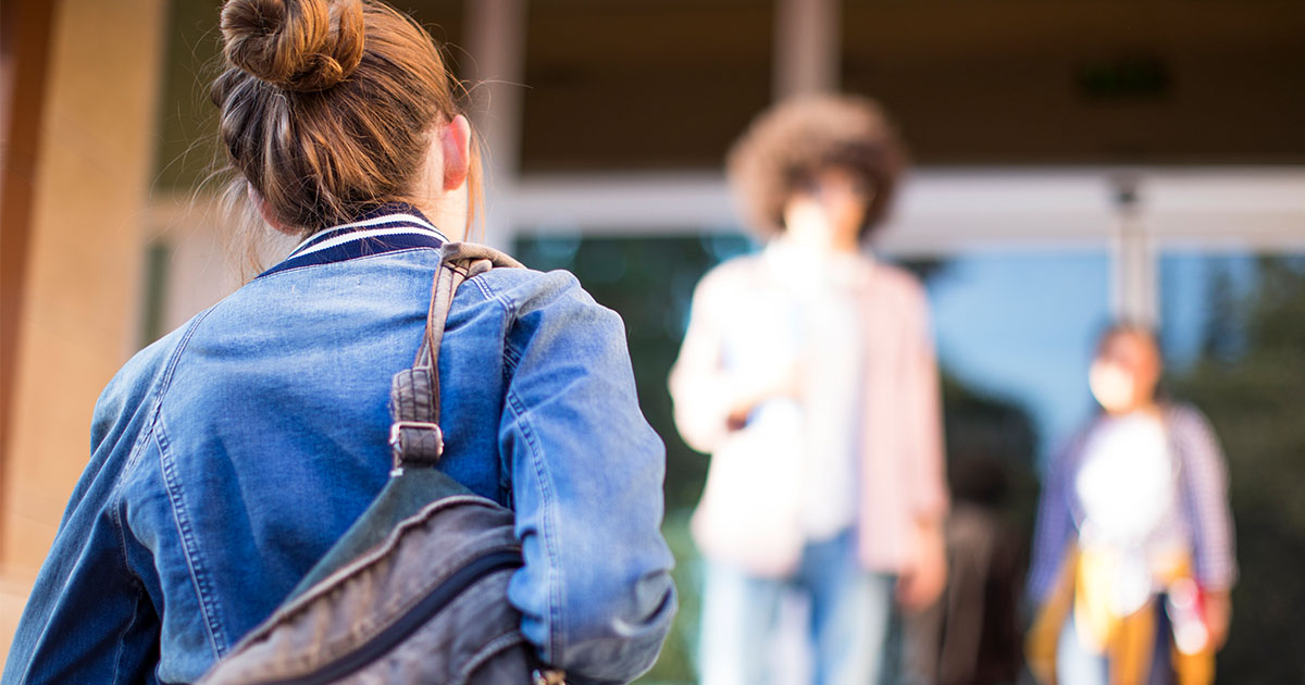 Girl walking to school-Drug Free Kids