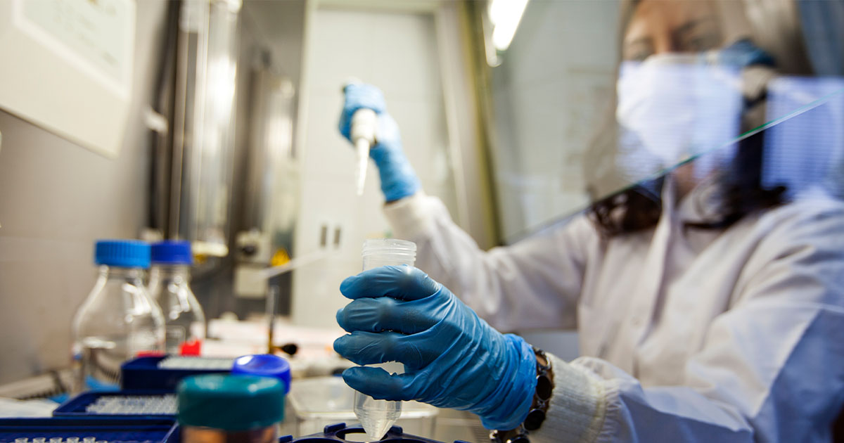 A picture of a lab scientist