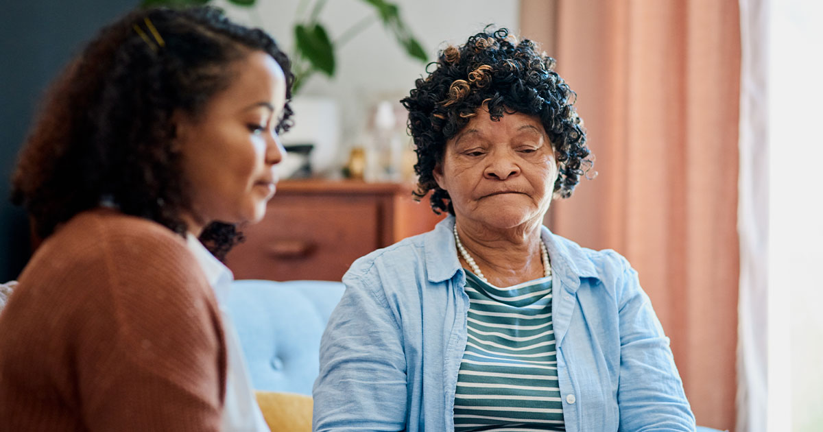 Elderly woman and her daughter
