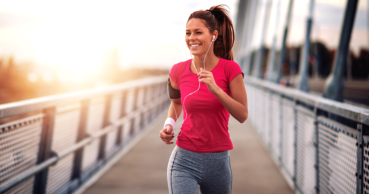 woman running for exercise after good nights' sleep