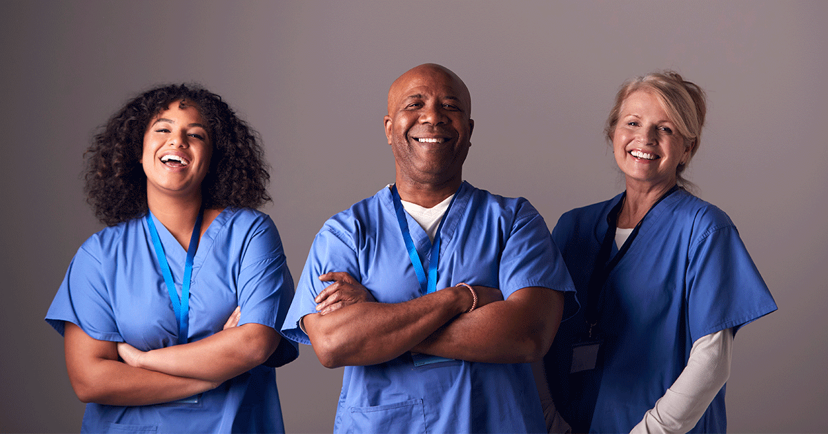 group of smiling oncology nurses
