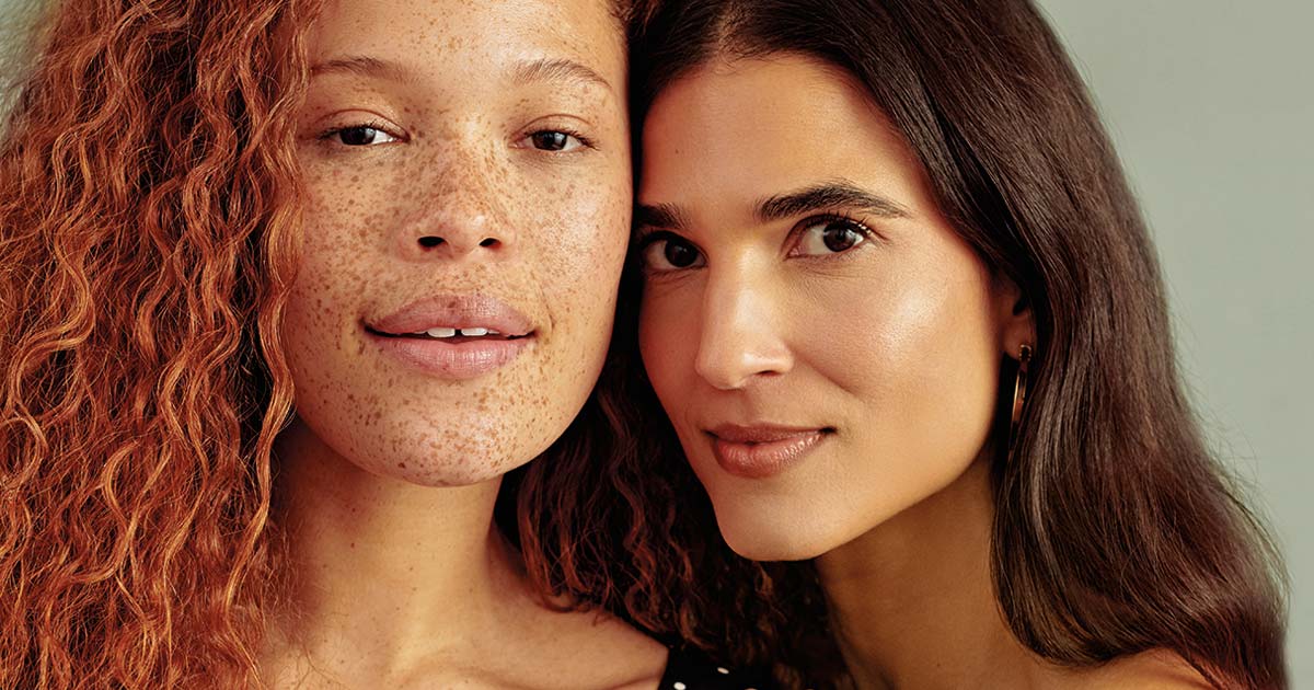Close-up of two womens' faces
