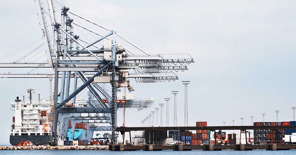 Crane in a shipyard