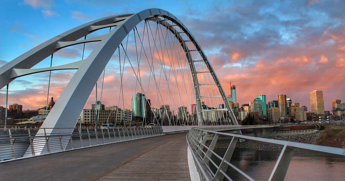 Edmonton skyline at sunrise