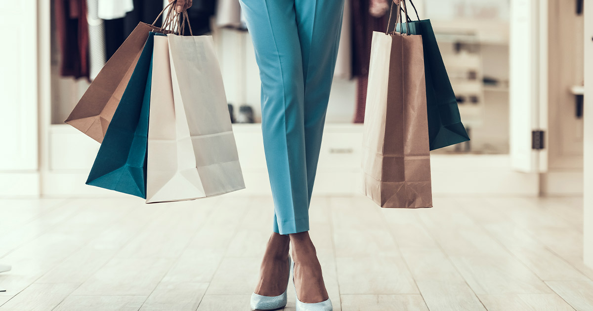 Woman holding shopping bags