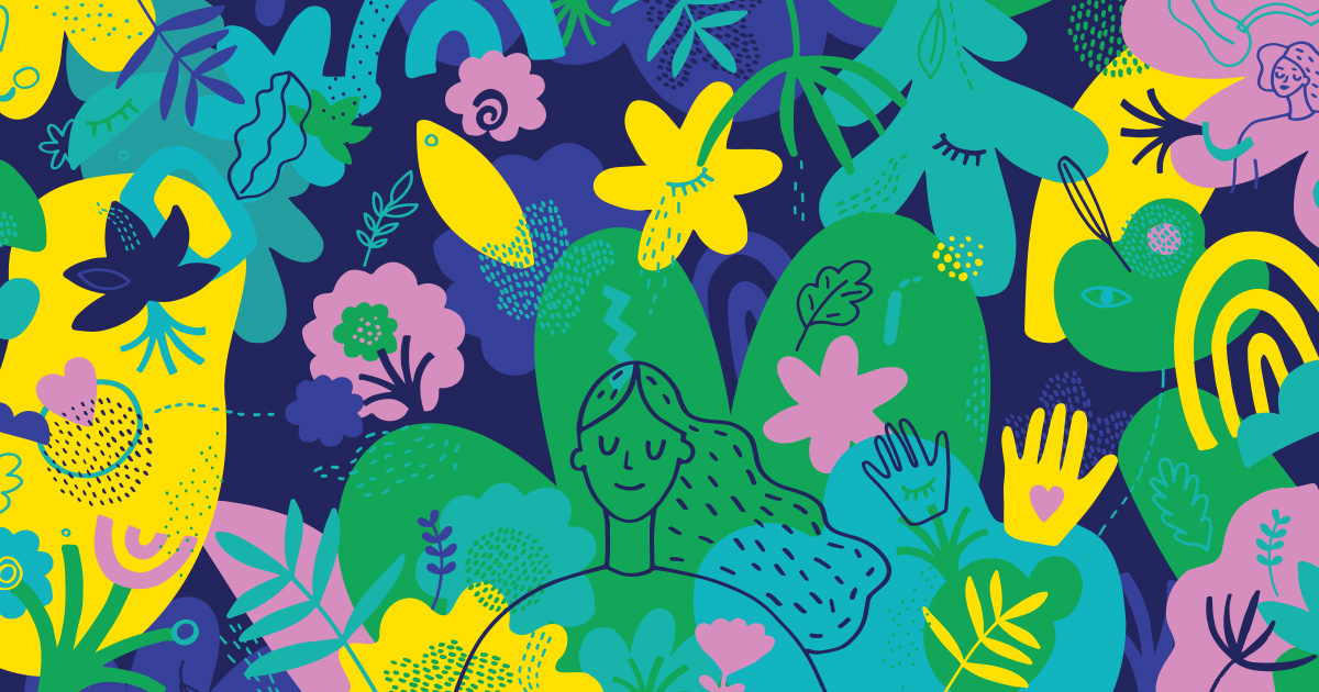 Header - Cartoon of hands and trees and a person