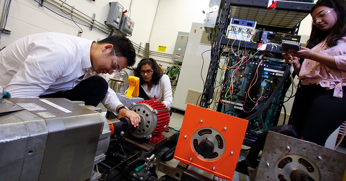 Electrical Engineering students contributing to world-class electric vehicle research with Dr. Narayan Kar