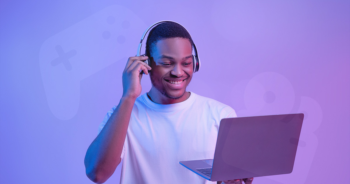 black man laptop ent gaming
