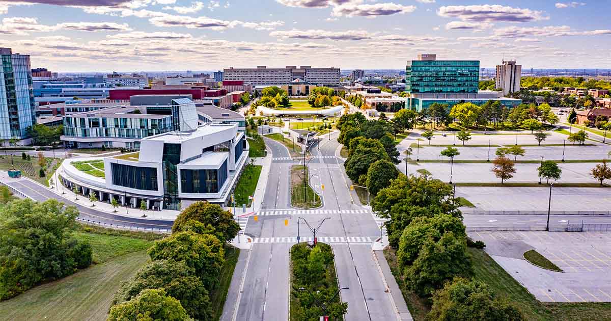 york university aerial shot