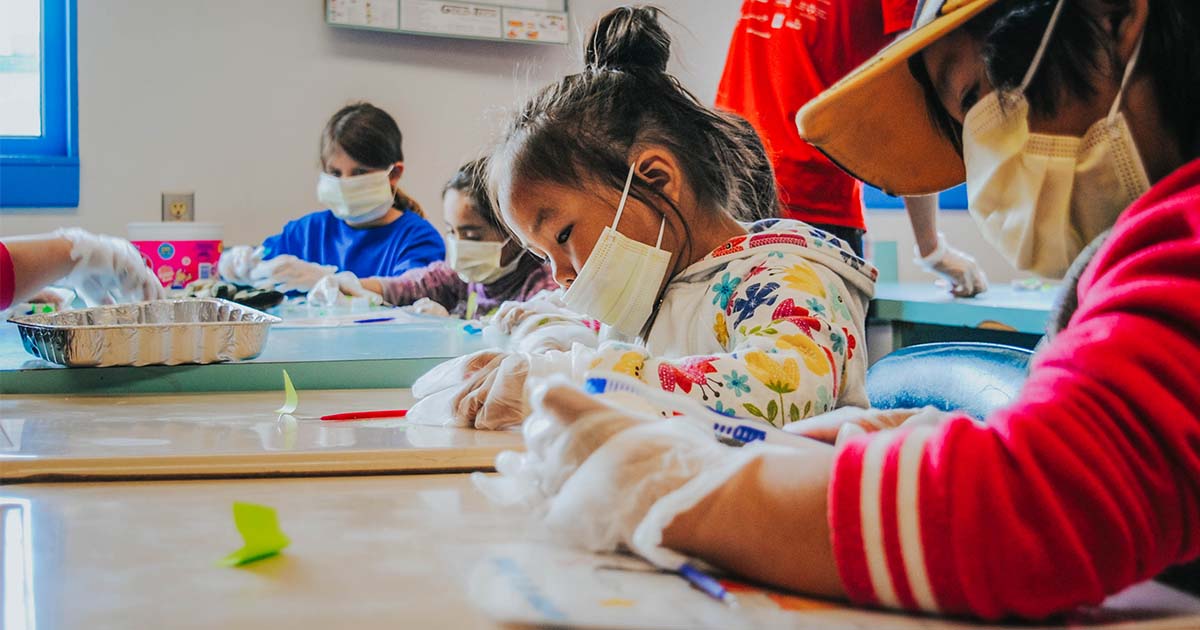 Indigenous girl at school