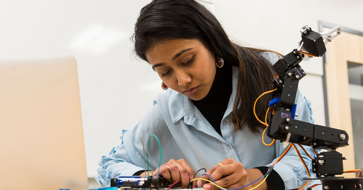 Woman working on engineering project-Algonquin College