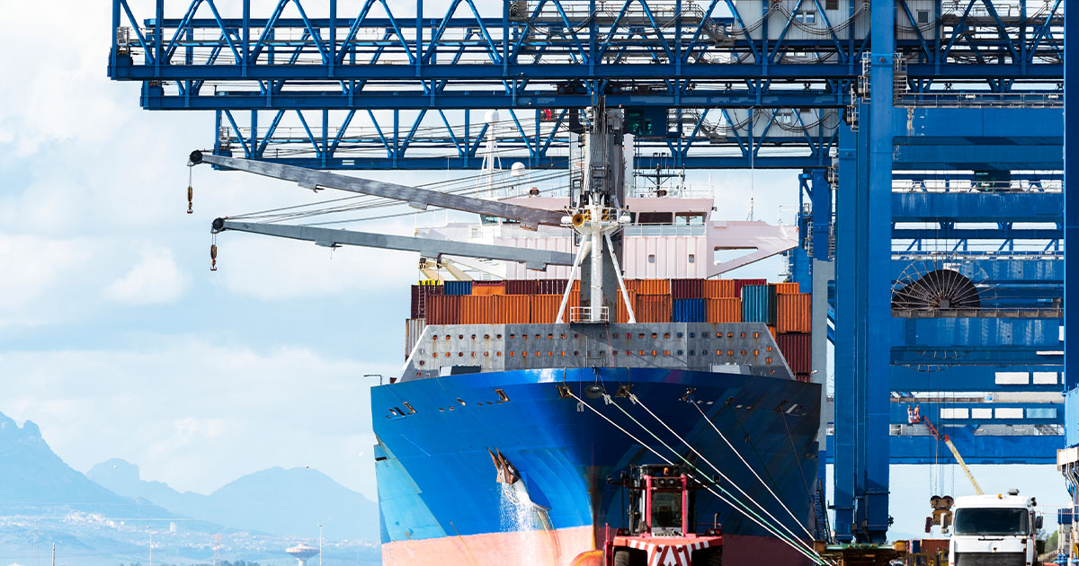 Cargo ship at the dock