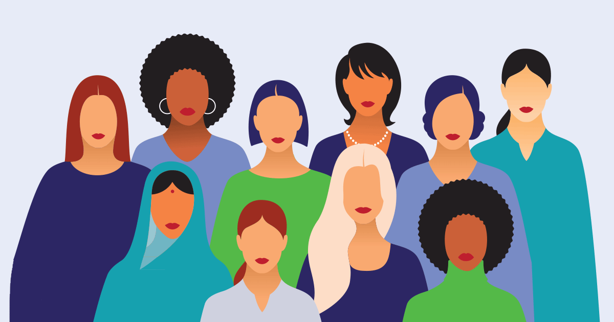 graphic illustration of diverse women