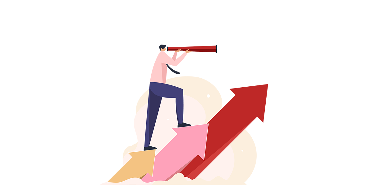 Businessman finds new Opportunities, Strategic planning for development and profit growth illustration