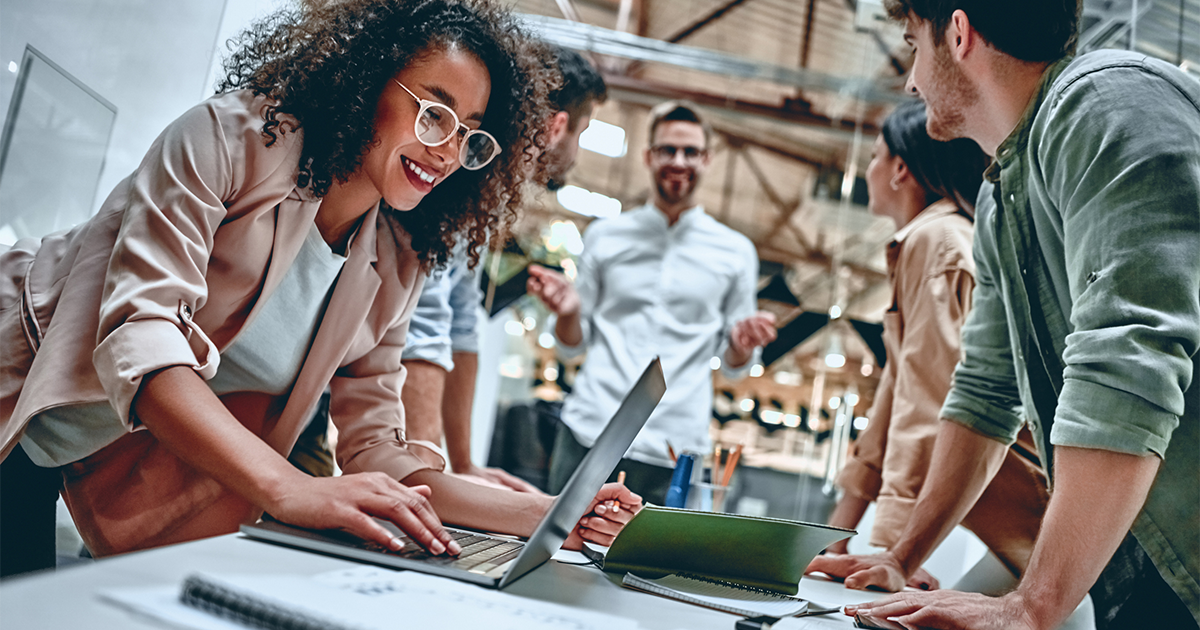 Group of young multiracial business people are working in modern office.