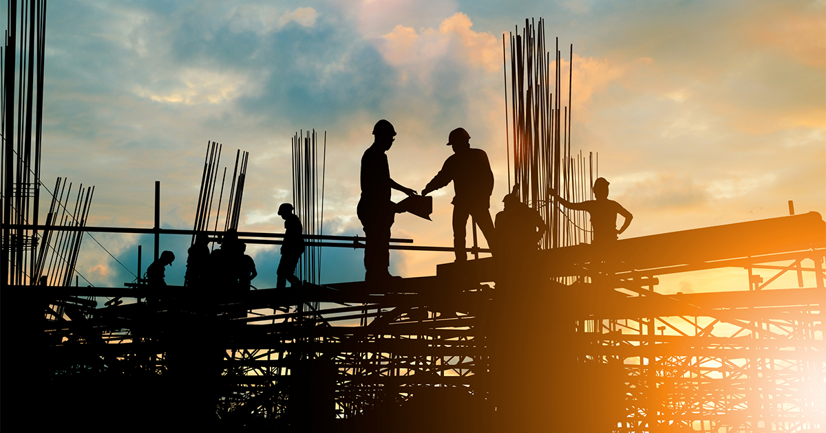 construction team working at site
