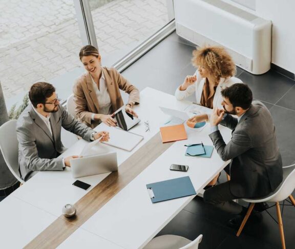Multiethnic business people working together in the office