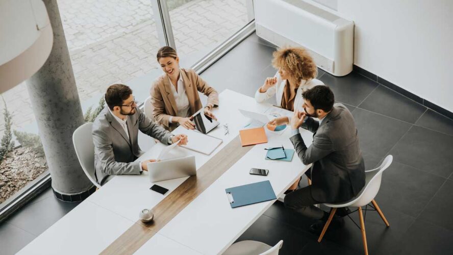 Multiethnic business people working together in the office