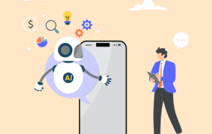 AI assistant and user conversation. Artificial intelligence