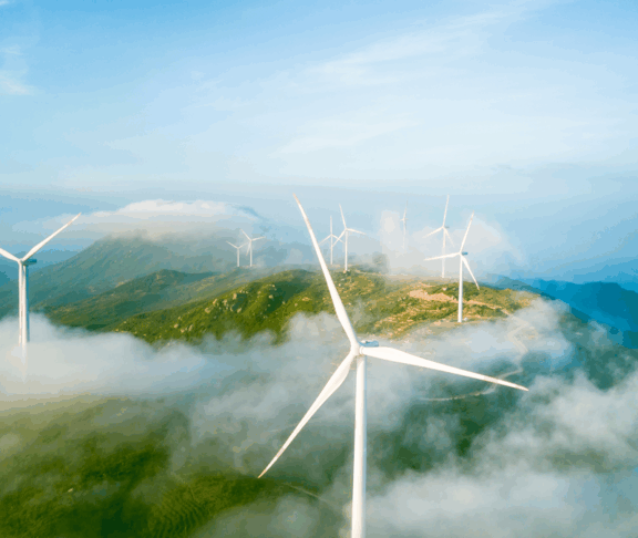 Wind power generation on the mountain