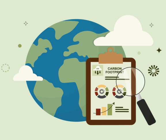 Global Carbon Footprint Analysis. Global environmental impact analysis and sustainability evaluation. Climate change concept. Carbon footprint concept. Flat style. Vector illustration