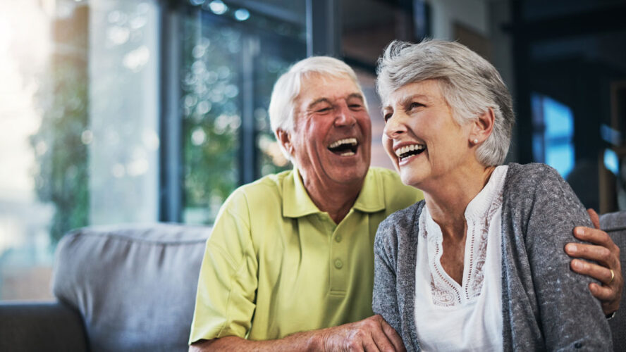 When youre laughing, youre living. Shot of a happy senior couple relaxing together on the sofa at home