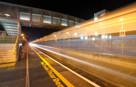 Train station at night